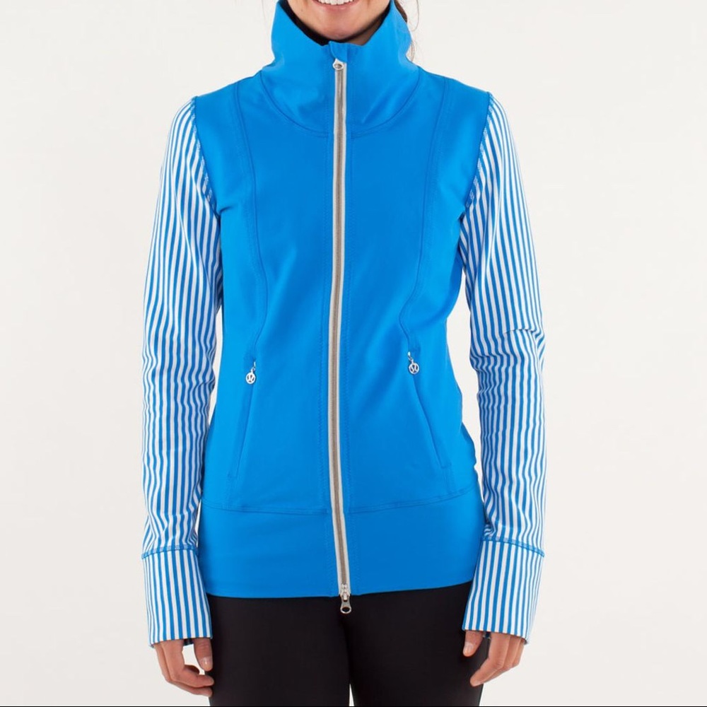Lululemon Daily Yoga Jacket with Striped Sleeves